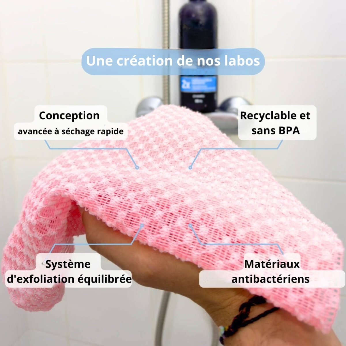 Nuévo - Serviette de douche exfoliante et antibactérienne - KoadriaNuévo - Serviette de douche exfoliante et antibactérienneKoadria
