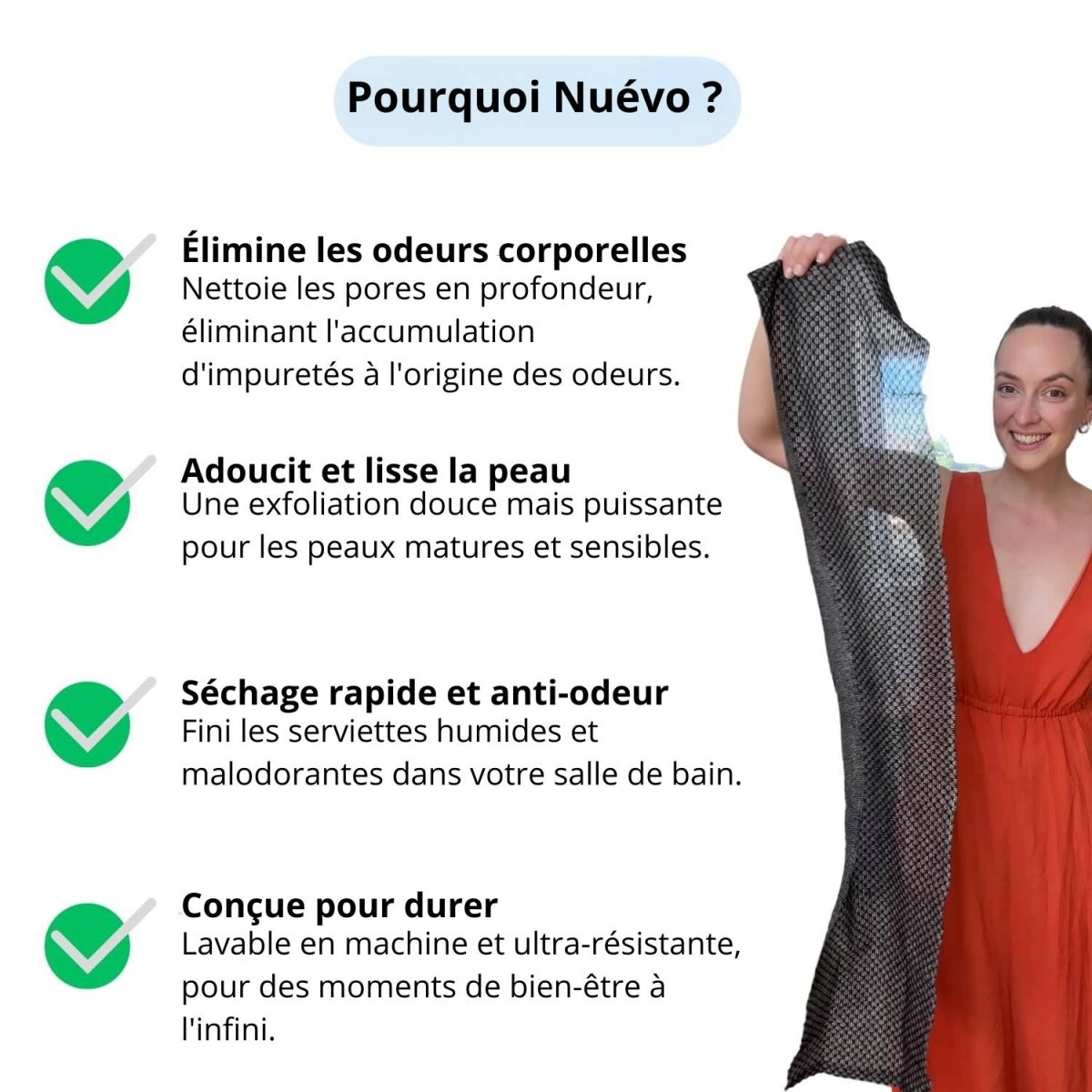 Nuévo - Serviette de douche exfoliante et antibactérienne - KoadriaNuévo - Serviette de douche exfoliante et antibactérienneKoadria