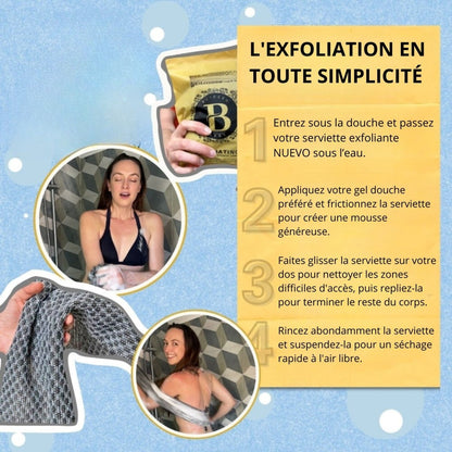Nuévo - Serviette de douche exfoliante et antibactérienne - KoadriaNuévo - Serviette de douche exfoliante et antibactérienneKoadria